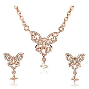 Elegant Butterfly Necklace Jewelry Set